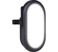Luceco Aplique de pared ovalado, 5W, IP54, negro