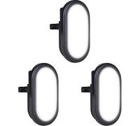 Luceco Aplique de pared ovalado, 5W, IP54, negro (Paquete de 3)