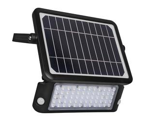 Luceco Foco LED Solar para Exterior con Sensor de Movimiento PIR, Luz de Seguridad, Iluminación Exterior, Diseño Angular, Ajustable, Guardian, Negro, IP65, 10W, 1080lm, 4000K, LEXSF11B40