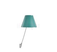 Luceplan Costanza, lámpara de pared, pantalla verde agua - fijo - con botón