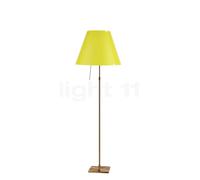Luceplan Costanza, lámpara de pie, pantalla amarillo/marco latón - altura ajustable - con regulador - ø40 cm - h. 160 cm