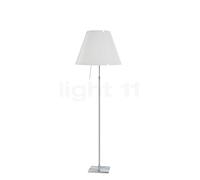 Luceplan Costanza, lámpara de pie, pantalla blanco/marco aluminio - altura ajustable - con regulador - ø40 cm - h. 160 cm
