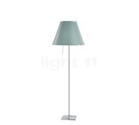 Luceplan Costanza, lámpara de pie, pantalla verde agua/marco aluminio - fijo - con interruptor - ø40 cm - Al.153 cm