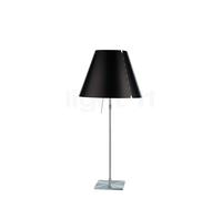 Luceplan Costanza, lámpara de sobremesa, pantalla negro regaliz/marco aluminio - telescopio - con botón , Venta de almacén, nuevo, embalaje original