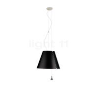 Luceplan Costanza, lámpara de suspensión, pantalla negro regaliz - ø40 cm - tira de la cuerda