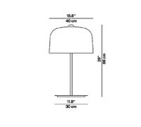 Luceplan lámpara de mesa gris paloma, altura 66 cm