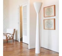 Luceplan Lámpara LED de pie Carrara con atenuador, blanco