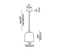 Luceplan Zile lámpara colgante rojo ladrillo mate, Ø 20 cm True