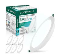 LUCERNA Downlight LED Empotrable 18W - Foco Interior Redondo Blanco Frío 6500K - 2100 LM - Plafón Techo Cocina Ф190-200mm - Pack de 6 Focos Encastrables