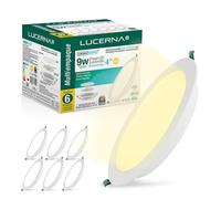 LUCERNA Downlight led techo empotrable 9W - Focos LED interior techo Redondo Luz Cálida 3000K - 920 LM - Plafon LED techo Ф110-120mm - Panel LED en PACK de 6