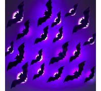 Luces 3D,24 Piezas Murciélago LED Murciélago Decoración | Halloween