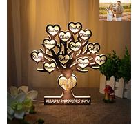 Luces acrílicas personalizadas para árbol genealógico de 1 a 12 nombres de niños, árbol de la vida, luz nocturna para mamá, lámpara LED para el día de la madre, decoración de habitación regalo