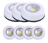 Luces adhesivas para armario, luces de empuje, 7 unidades, luz táctil, luces inalámbricas, luces de armario, luces LED de disco, luces de disco que funcionan con pilas, luces debajo del gabinete para