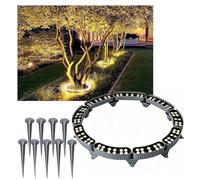 Luces Anillo Arbol Luz De Árbol De Anillo De Bajo Voltaje Para Exteriores, Foco LED De Paisaje De Árbol De 24V CC Para Luces De Palmeras, Jardín De Patio, Resistente Al Agua IP67(Warm White,9 Packs)