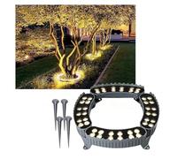 Luces Anillo Arbol Luz De Árbol De Anillo De Bajo Voltaje Para Exteriores, Foco LED De Paisaje De Árbol De 24V CC Para Luces De Palmeras, Jardín De Patio, Resistente Al Agua IP67(Cool White,4 Packs)
