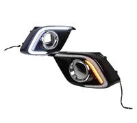Luces Antiniebla Faro Antiniebla Para Mazda 3 Para Axela 12 V LED DRL Luz De Circulación Diurna Luz De Conducción Con Atenuación Y Relé Tipo Intermitente Faro Antiniebla(White and yellow,Type C)