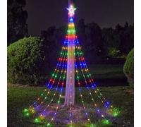 Luces Arbol Navidad con Estrella, 3 m Impermeable Cascada Luces de la Cadena, 8 Modos USB Luces de Navidad Decorativas con Control Remoto, 36 × 9 LED Hilos Arbol de Navidad Luces Prueba de Agua