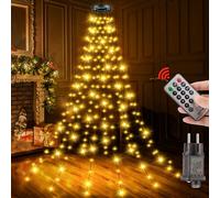 Luces Arbol Navidad Exterior Interior - 2M 240LED 12 Cadena de Luz para Árbol de Navidad, Impermeable LED Luzes de Hadas con Mando 8 Modos Temporizador Arboles Navidad Decoración Blanco Cálido