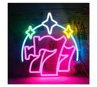 Luces Art Decoration Christmas 777 Letrero De Neón LED Decoración De Pared Letrero Con Luz De Neón Alimentado Por - Para Colgar En La Pared Sala De Juegos Sala De Estar Fiesta Neón
