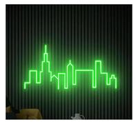 Luces Art Decoration Christmas Letrero De Neón Con El Horizonte De Chicago, Luz Para Decoración De Pared, Estética Urbana, Multiusos,50cm(Segundo)