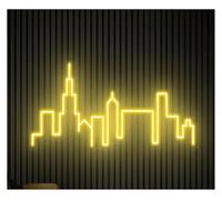 Luces Art Decoration Christmas Letrero De Neón Con El Horizonte De Chicago, Luz Para Decoración De Pared, Estética Urbana, Multiusos,50cm(G)