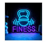 Luces Art Decoration Christmas Letrero De Neón Con Mancuernas Para Gimnasio, Fitness, Fuerza, Deportes, Decoración De Habitación, Luz Alimentada Por USB, Decoración 32cmх31cm