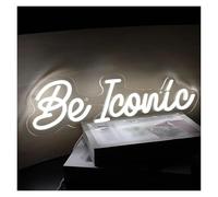 Luces Art Decoration Christmas Letrero De Neón LED "Be Iconic" Para Dormitorio, Fiesta, Decoración De Pared, Casa, Bar, Tienda, Luz Alimentada Por USB,44cmх13cm