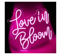 Luces Art Decoration Christmas Letrero De Neón Love In Bloom Luz LED Regulable Por USB Para Bodas, Bar, Club, Restaurante, Sala Juegos, Decoraciones Para Dormitorio 34X33cm