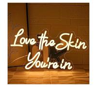 Luces Art Decoration Christmas Letrero De Neón Love The Skin You're In Spa Facial, Luz LED Regulable USB Para Salón De Belleza Y Cuidado Personal, Decoración De Negocios 42cmx23cm