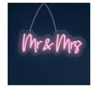 Luces Art Decoration Christmas Letrero De Neón Mr & Mrs Con Luz LED Regulable Para Dormitorio, Bar, Club, Hotel, Cumpleaños, Boda, Fiesta, Decoración De Pared, 26.69cmx8.5cm