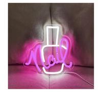 Luces Art Decoration Christmas Letrero De Neón Nails Con Luz LED Para Manicura, Para Dormitorio, Salón De Belleza, Tienda De Uñas, Decoración De Habitación De Niña, 25.8cmx26cm