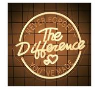 Luces Art Decoration Christmas Letrero De Neón Never Forget The Difference You're Make Con Luz Regulable Para Dormitorio, Estudio, Bar, Tienda, Decoración, 38cmx36cm