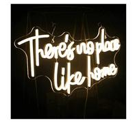 Luces Art Decoration Christmas Letrero De Neón "There's No Place Like Home" Lámparas LED USB Regulables Para Sala De Estar, Fiesta, Zona De Juegos, Bar, 42cmх24cm