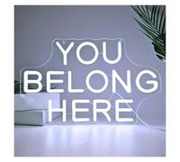 Luces Art Decoration Christmas Letrero De Neón "You Belong Here", Letrero De Neón LED Para Decoración De Paredes De Aulas, Dormitorios, Oficinas, Salas De Juegos 25x40cm