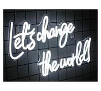 Luces Art Decoration Christmas Let's Change The World - Lámpara LED De Neón, Ideal Para Dormitorio, Salón Y Decoración De Pared 42x24.5cm