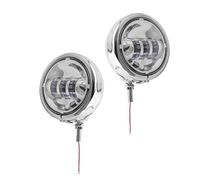 Luces Auxiliares Moto Para Electra Glide Bad Boy Piezas Cromadas 4-1/2 "motocicleta LED Luz De Paso Antiniebla Auxiliar Con Cubo Carcasa 4.5" Para Clima Con Niebla(Light and housing chrome)
