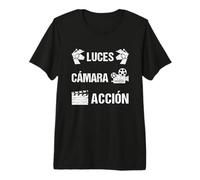 ¡Luces, Cámara, Acción! Frase de Director de Cine o Cineasta Camiseta Premium