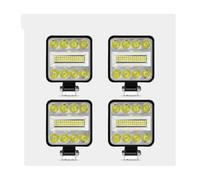 Luces Circulación Diurna Para Mini Luces Trabajo Cuadradas 12/24V Led Superbrillantes Conducción 4x4 Todoterreno Punto Luz Antiniebla 6000k SUV Camión Barco Faro Coche Cubiertaconjunto Faro(4 pcs)