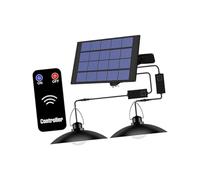 ＡＷＨＡＯ Luces colgantes con energía solar, luces colgantes modernas para cobertizo, lámpara de techo para gallinero, balcón, decoración del hogar y el patio, Dos Cabezas Calientes