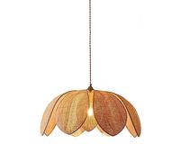 Luces colgantes de bambú hechas a mano Diseño de flores Lámpara colgante Lámpara de mimbre tejida Lámpara colgante de mimbre Accesorios de iluminación de ratán Lámpara colgante tejida de techo para