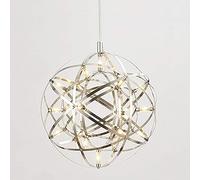 Luces colgantes de fuegos artificiales LED, lámpara redonda estrellada, lámpara colgante de techo con brillo nórdico, linterna colgante de acero inoxidable de metal, restaurante, tienda, sala de