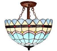 Luces Colgantes duraderas, lámpara Colgante de vidrieras mediterráneas de 12 Pulgadas, lámpara de araña artística para Sala de Estar, Dormitorio, Pasillo, E27,Max40W*2