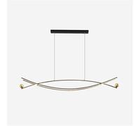 Luces colgantes Lámpara colgante de interior Lámpara de tira de latón Lámpara de techo ajustable regulable LED para dormitorio Sala de estar Mesa de comedor Interior moderno (Negro 120 CM) LWX