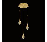 Luces Colgantes LáMparas De Cocina Led Regulables LáMpara Colgante Oro Moderna IluminacióN Colgante De Cristal En Forma De Gota De Agua Para Cocina Isla Dormitorio Pasillo Entrada (3 Luces)