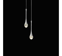 Luces Colgantes LáMparas De Cocina Led Regulables LáMpara Colgante Plata Moderna Mini IluminacióN Colgante De Cristal En Forma De Gota De Agua Para Cocina Isla Dormitorio Pasillo Entrada (2 Luces)
