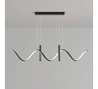 Luces colgantes lineales creativas, lámparas colgantes de metal con 2 focos, LED moderno de 30 W, 6000 K, lámpara colgante de luz blanca, isla de cocina minimalista sobre Chaners (oscuro) Beauty