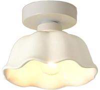 Luces colgantes , Minimalist Iron Art Base-Ceramics Decor Ceiling Lamp Simple Matte Lamp Shade Semi Flush Mount Ceiling Light Nordic Home Style Decor Flush Mount Ceiling Lighting for Bedroom Aisle Cor