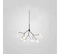 Luces colgantes modernas nórdicas: lámpara de araña dorada y blanca de 45 cabezas, diseño de hoja de rama de árbol, elegante lámpara colgante de techo para sala de estar, dormitorio, restaurante, luz