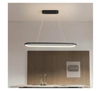 Luces colgantes para restaurante, personalidad moderna nórdica, hotel, atmósfera ovalada de una palabra, mesa de comedor, lámpara LED para habitación, lámpara colgante (3 colores, negro, 60 cm de