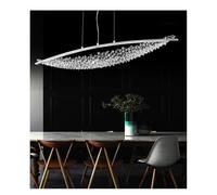 Luces colgantes, Silver Long Light Luxury Restaurant Crystal Chandelier High-end Designer Italian Style Model House Showroom Bar Pendant Lamp Hot